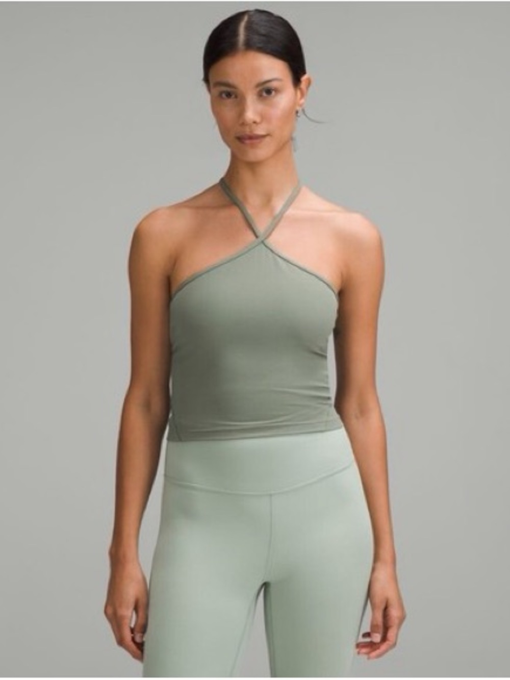 lululemon Athletica Sage Green T-Strap Tank Top